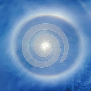 Sun Halo Blue Sky, Solar Phenomenon,Â Natural Phenomenon